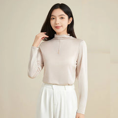 100% Silk Mock-Neck Top