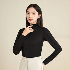 100% Silk Mock-Neck Top