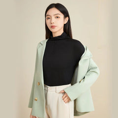 100% Silk Mock-Neck Top