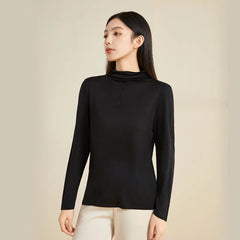 100% Silk Mock-Neck Top