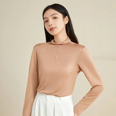 100% Silk Mock-Neck Top