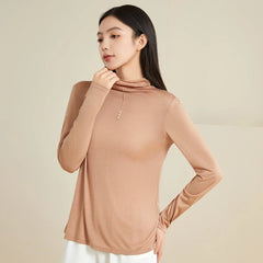 100% Silk Mock-Neck Top