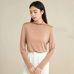 100% Silk Mock-Neck Top