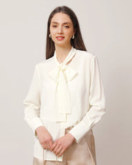 Bow-Tie Silk Shirt for Women