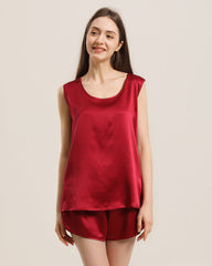 Silk Sleeveless Silk Two Piece Pajamas