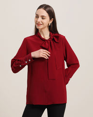 Bow-Tie Silk Shirt for Women