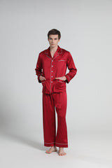 22 Momme Piping Silk Pajamas Set For Men