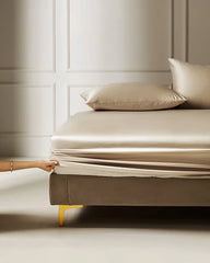 22 Momme 3PCS Silk Fitted Sheet Set, Champagne