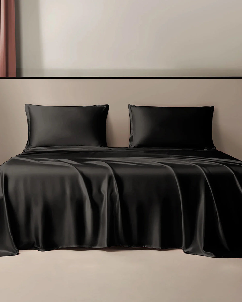 22 Momme Silk Flat Sheet, Black