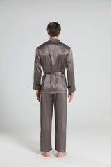 22 Momme Silk Pajamas for Men, Dark Grey