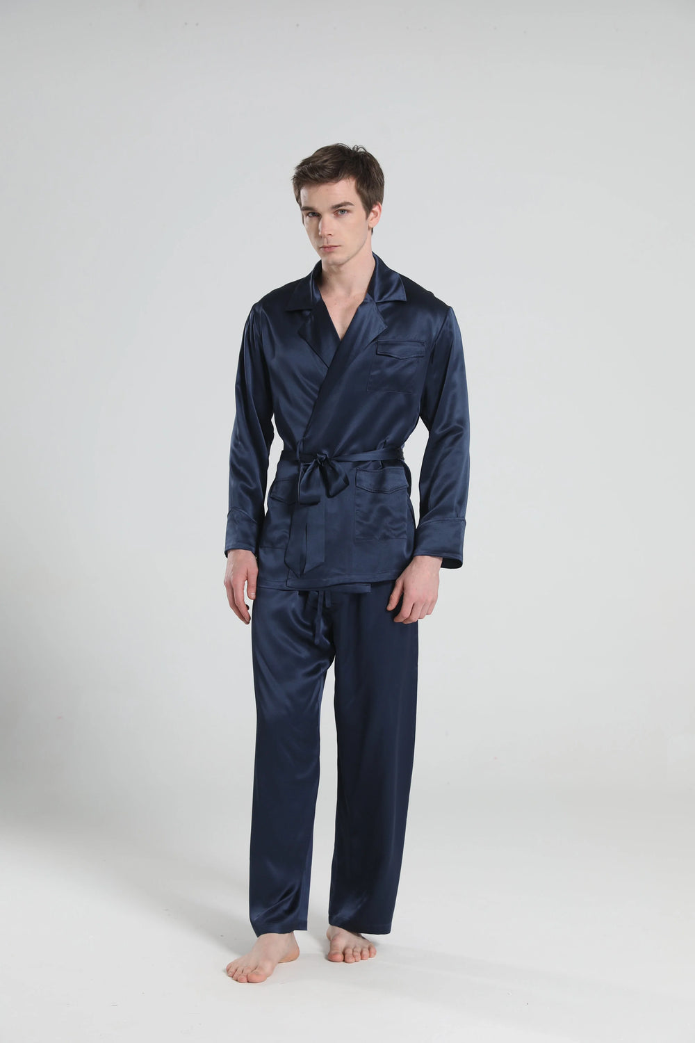 22 Momme Silk Pajamas for Men, Navy