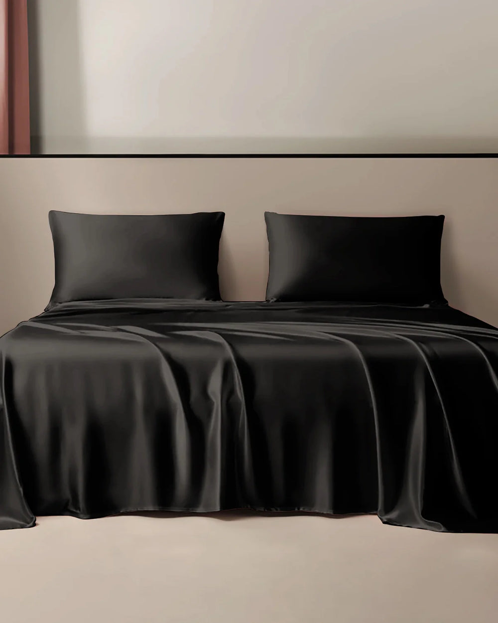 25 Momme 3PCS Silk Flat Sheet Set, Black