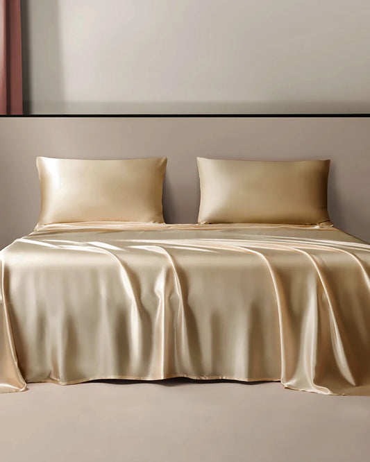 25 Momme 3PCS Silk Flat Sheet Set, Champagne