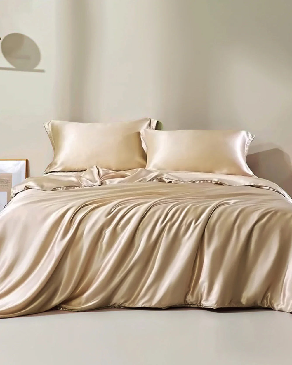 25 Momme Seamless Silk Duvet Cover, Champagne