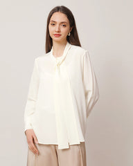 Bow-Tie Silk Shirt for Women