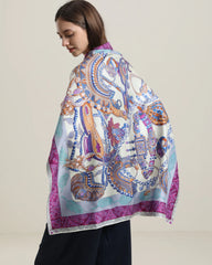 Silk Multiple Elements Purple Color Scarf