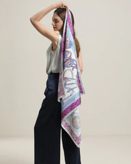 Silk Multiple Elements Purple Color Scarf