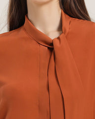 Bow-Tie Silk Shirt for Women
