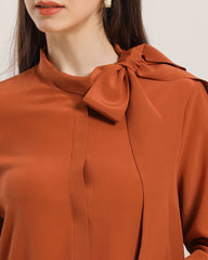 Bow-Tie Silk Shirt for Women