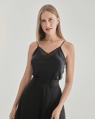 Lace V-Neck Silk Camisole