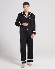 Men Silk Pajamas Sleepwear Set