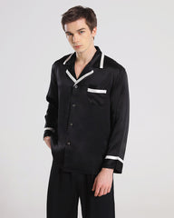 Men Silk Pajamas Sleepwear Set