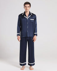 Men Silk Pajamas Sleepwear Set
