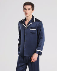 Men Silk Pajamas Sleepwear Set