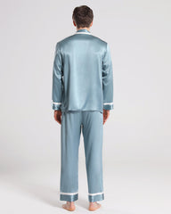 Men Silk Pajamas Sleepwear Set