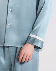 Men Silk Pajamas Sleepwear Set