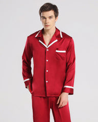 Men Silk Pajamas Sleepwear Set