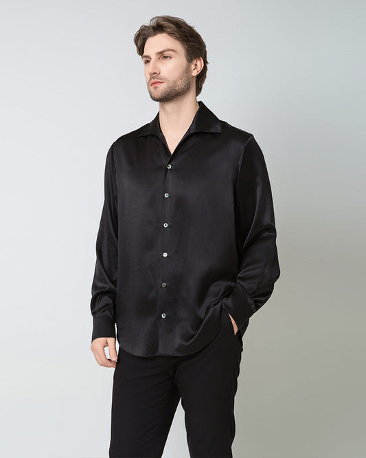 Classic Long Sleeve Silk Men's Shirt