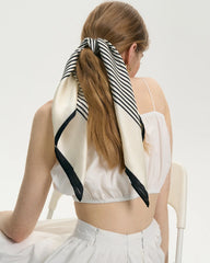 Classic Silk Striped Scarf