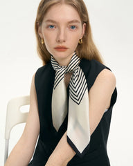 Classic Silk Striped Scarf