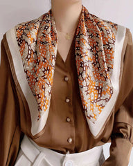 Letter H Patterned Silk Scarf