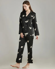 Puppy Print Silk Pajama Set
