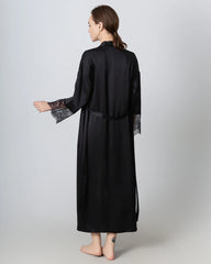 Full Length Lace Silk Robe for Women