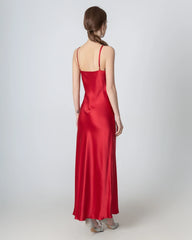 Halter Neck Maxi Silk Dress