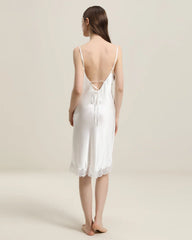 Silk Nightgown with Delicate Lace Details