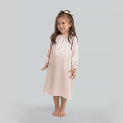 Long Silk Shirt Pajamas Sleepwear For Girl