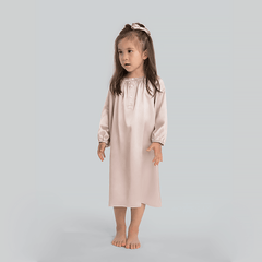Long Silk Shirt Pajamas Sleepwear For Girl