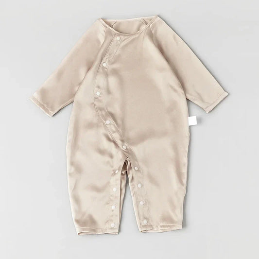 Long Sleeve Button Down Baby Silk Onesies