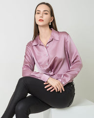 Hem Pleated Silk Blouse