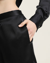 Luxury Silk Shirt Pajama Set