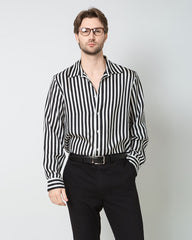 Men's Silk Basic Striped Shirt
