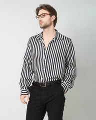 Men's Silk Basic Striped Shirt