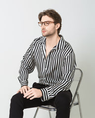 Men's Silk Basic Striped Shirt