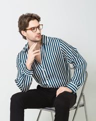 Men's Silk Basic Striped Shirt