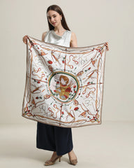 Pure Silk Little Girl Pattern Scarf