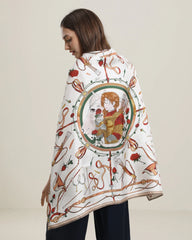 Pure Silk Little Girl Pattern Scarf